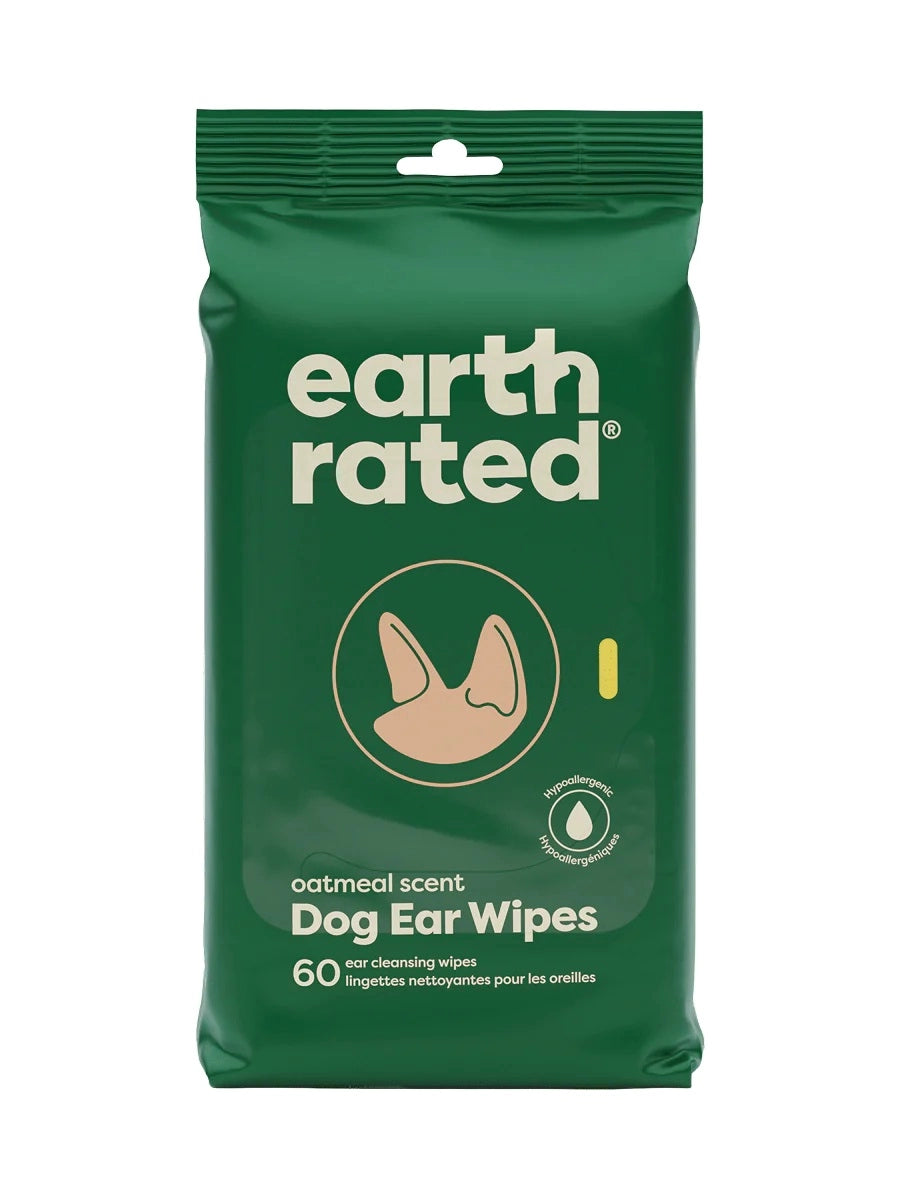 Earth Rated Dog Ear Cleansing Wipes 60ct (Wild Oat Scent)
